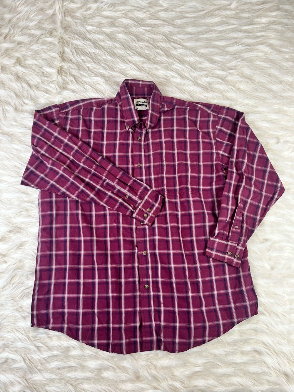 Wrangler Riata Western Shirt Men's XL Red Plaid